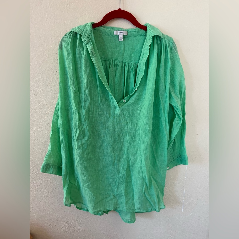 J. Crew Vibrant Green Tunic Top